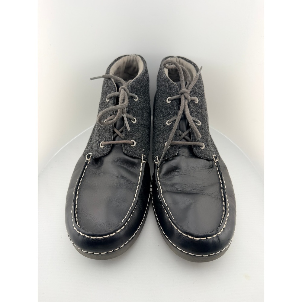 UGG Australia Kaldwell Chukka Boots Mens 13 Black Leather Wool Vibram 1003885